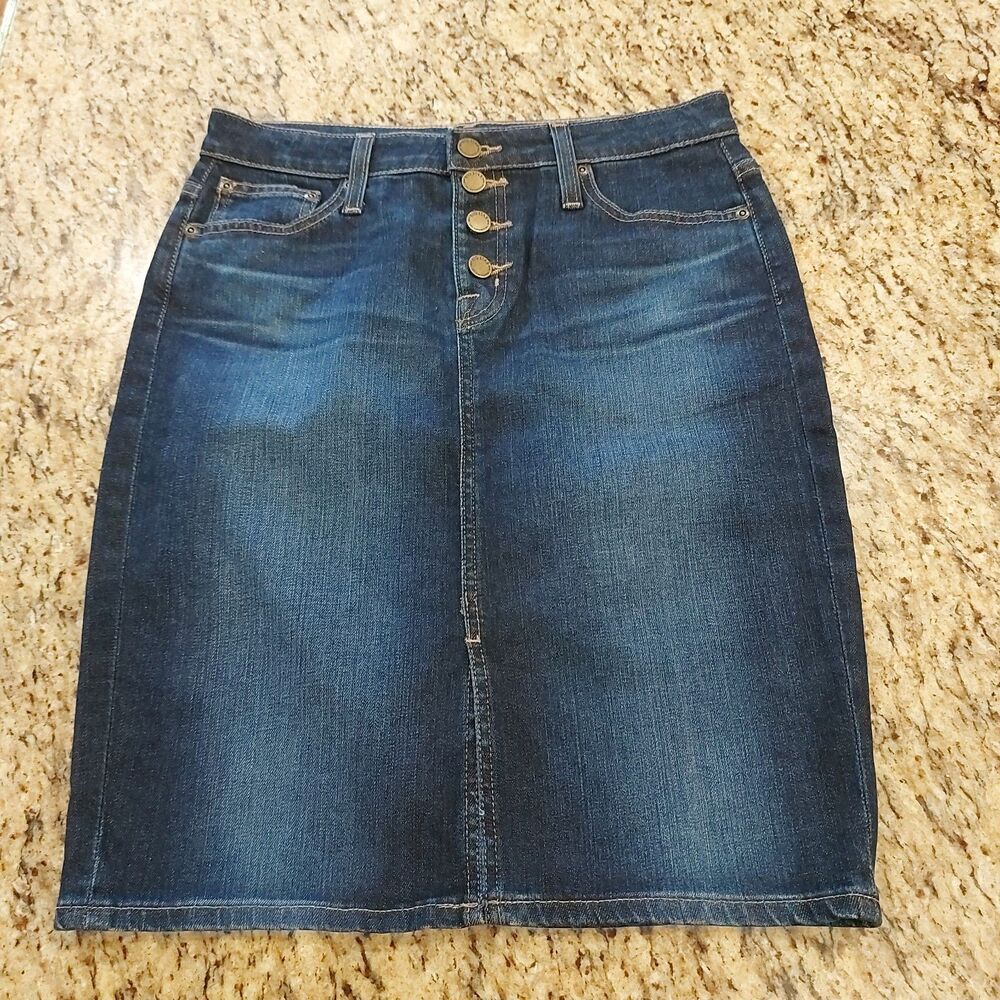 BIG STAR STELLA High Rise Denim Pencil Skirt Size 28 BUTTON FLY